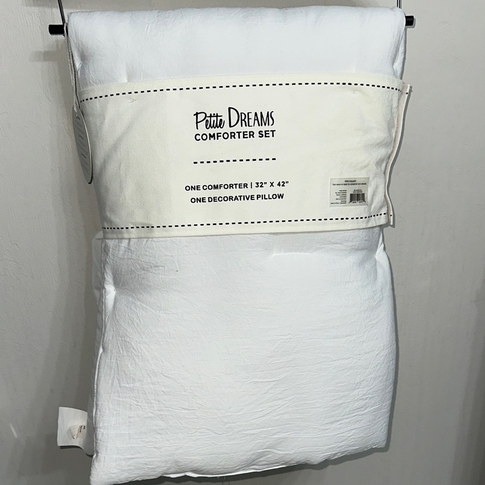 Baby White Comforter Set with Decorative Pillow - Picture 3 of 3
